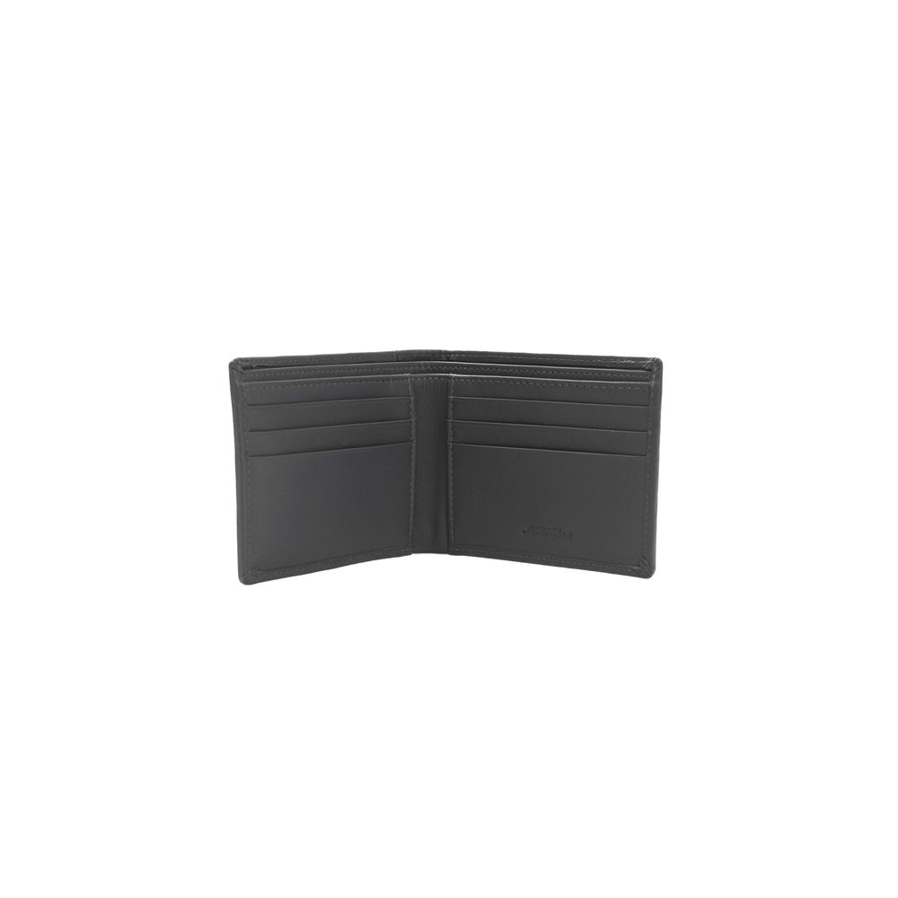 Automobili Lamborghini Gray Calf Leather Men Wallet