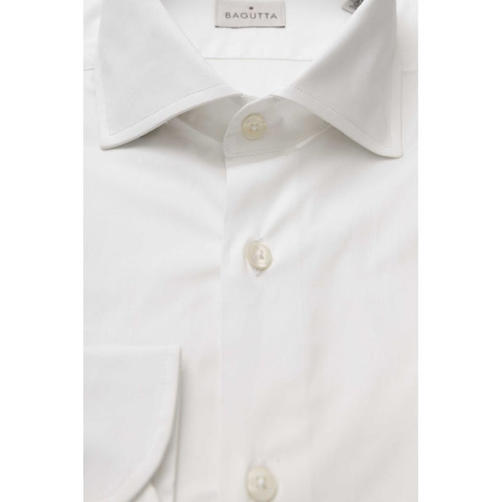 Bagutta White Cotton Mens Shirt