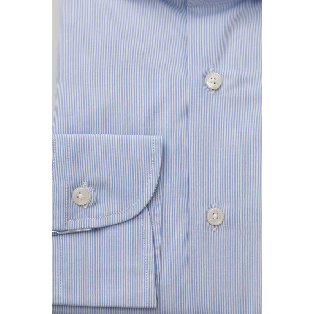 Bagutta Light Blue Cotton Men Shirt