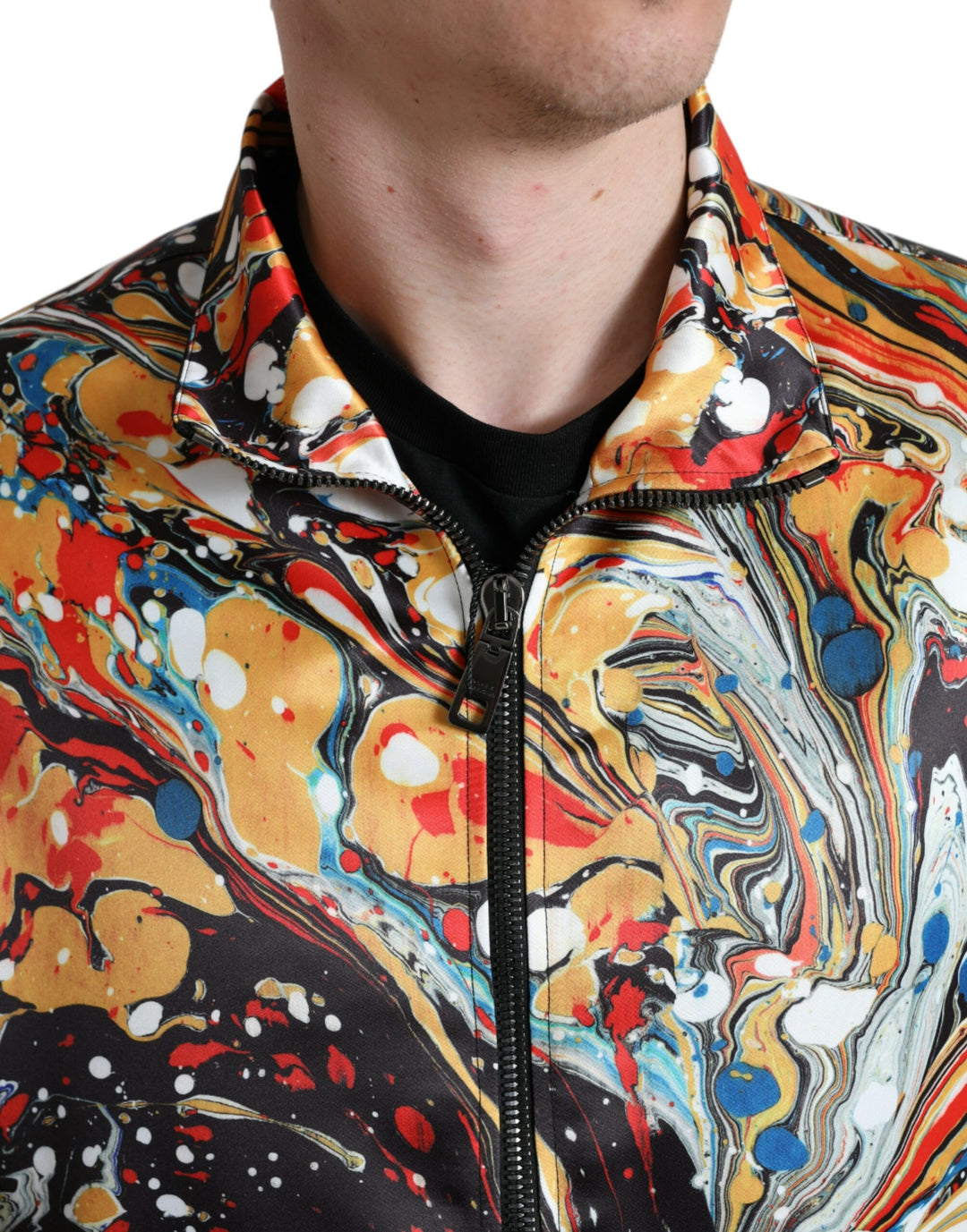 Dolce & Gabbana Colorful Abstract Bomber Jacket