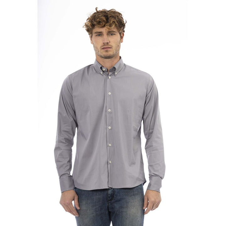 Baldinini Trend Gray Cotton Men Shirt