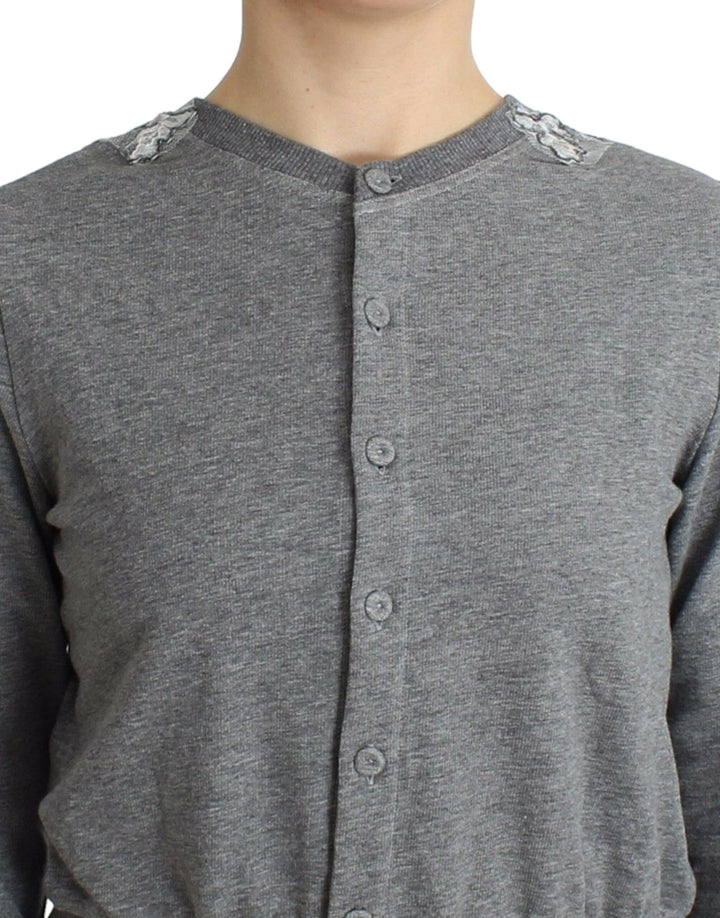 Ermanno Scervino Chic Gray Cotton Blend Short Cardigan