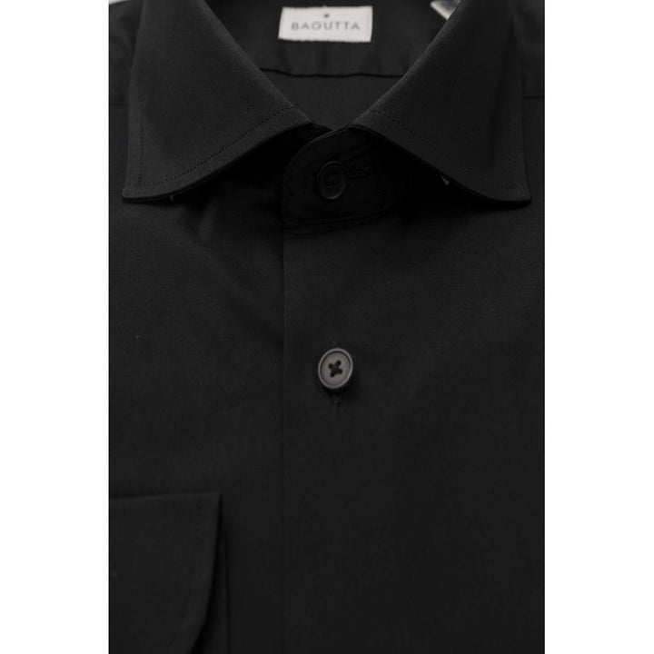 Bagutta Black Cotton Men Shirt