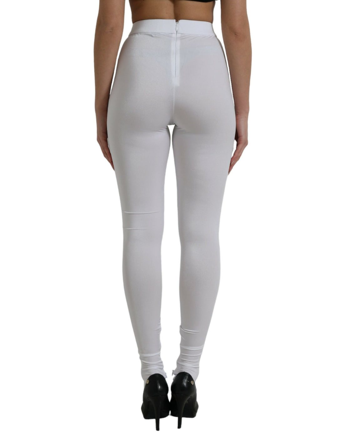 Dolce & Gabbana Elegant High Waist Leggings in White