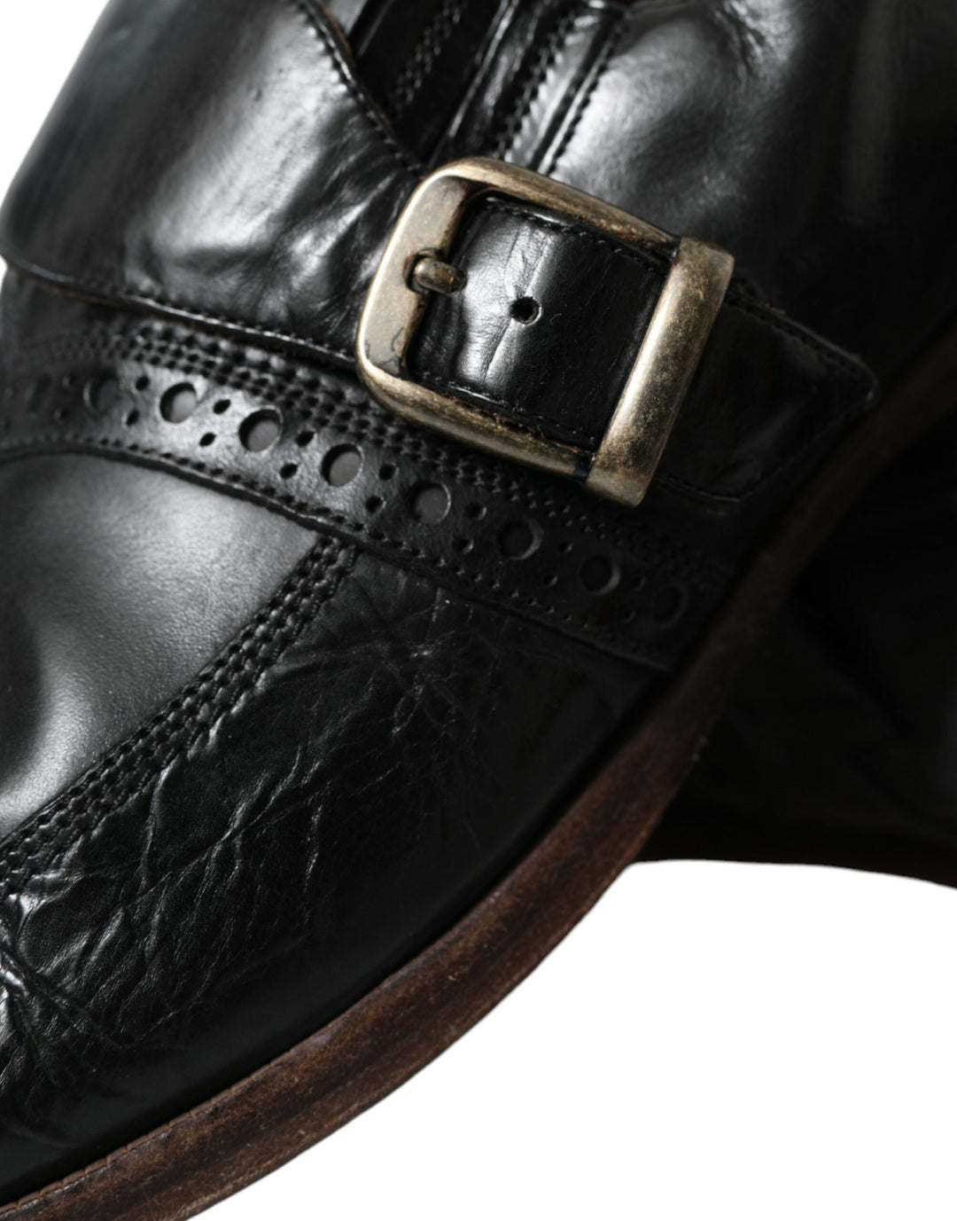 Dolce & Gabbana Elegant Black Leather Moccasins Dress Shoes