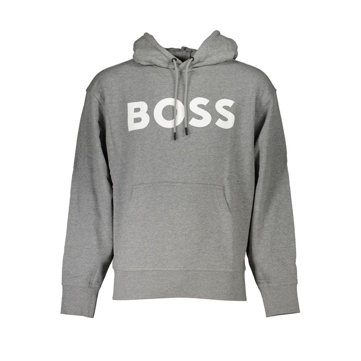 Hugo Boss Gray Cotton Men Sweater