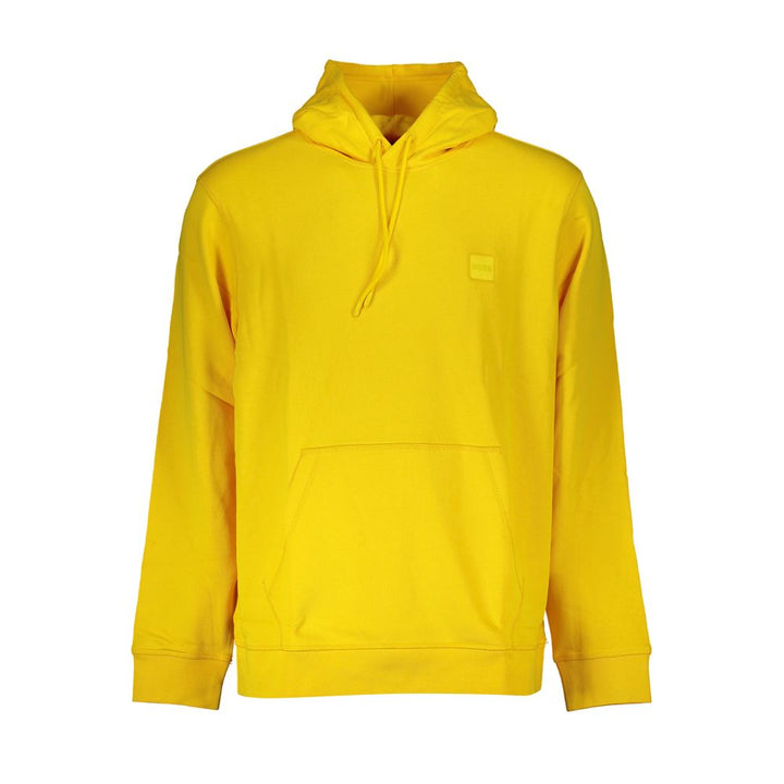 Hugo Boss Yellow Cotton Men's Hooded Sweater