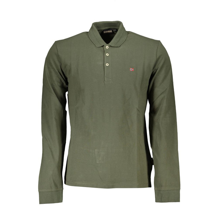 Napapijri Green Cotton Men Polo Shirt