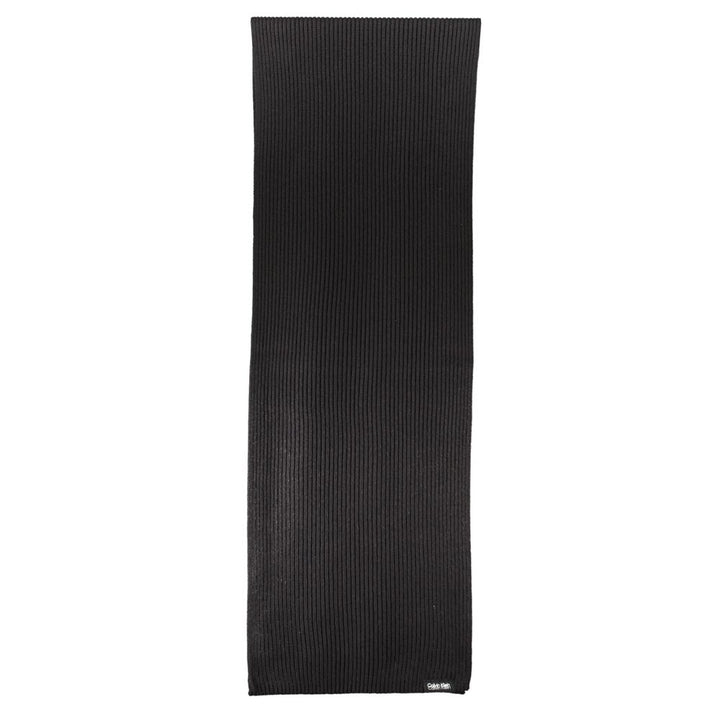 Calvin Klein Elegant Black Cotton Cashmere Scarf