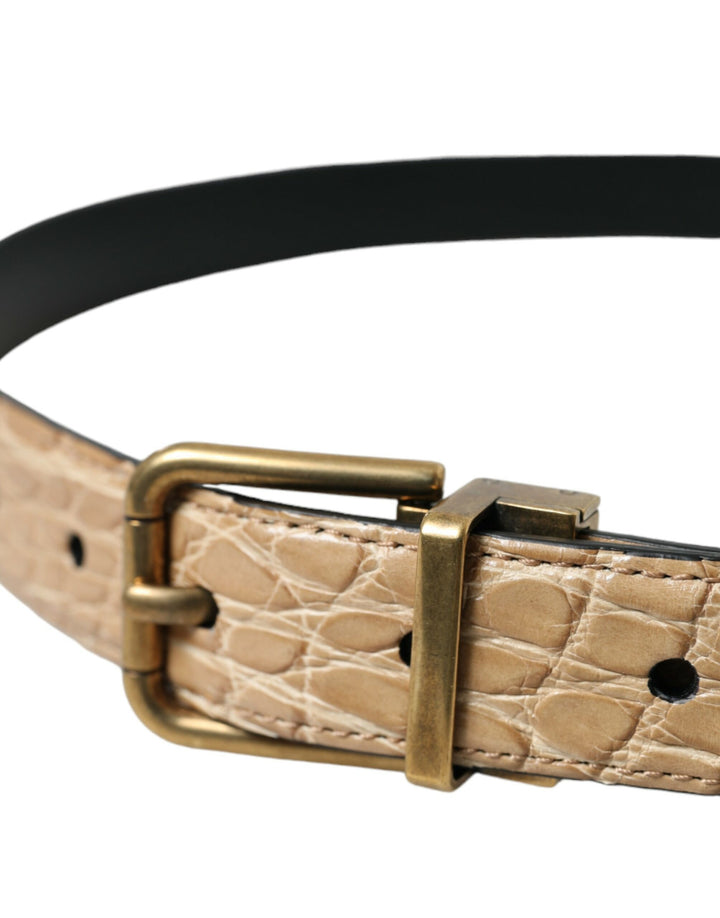 Dolce & Gabbana Elegant Beige Leather Belt