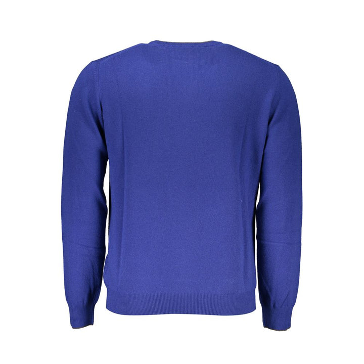 Harmont & Blaine Elegant Blue Crew Neck Cashmere Blend Sweater