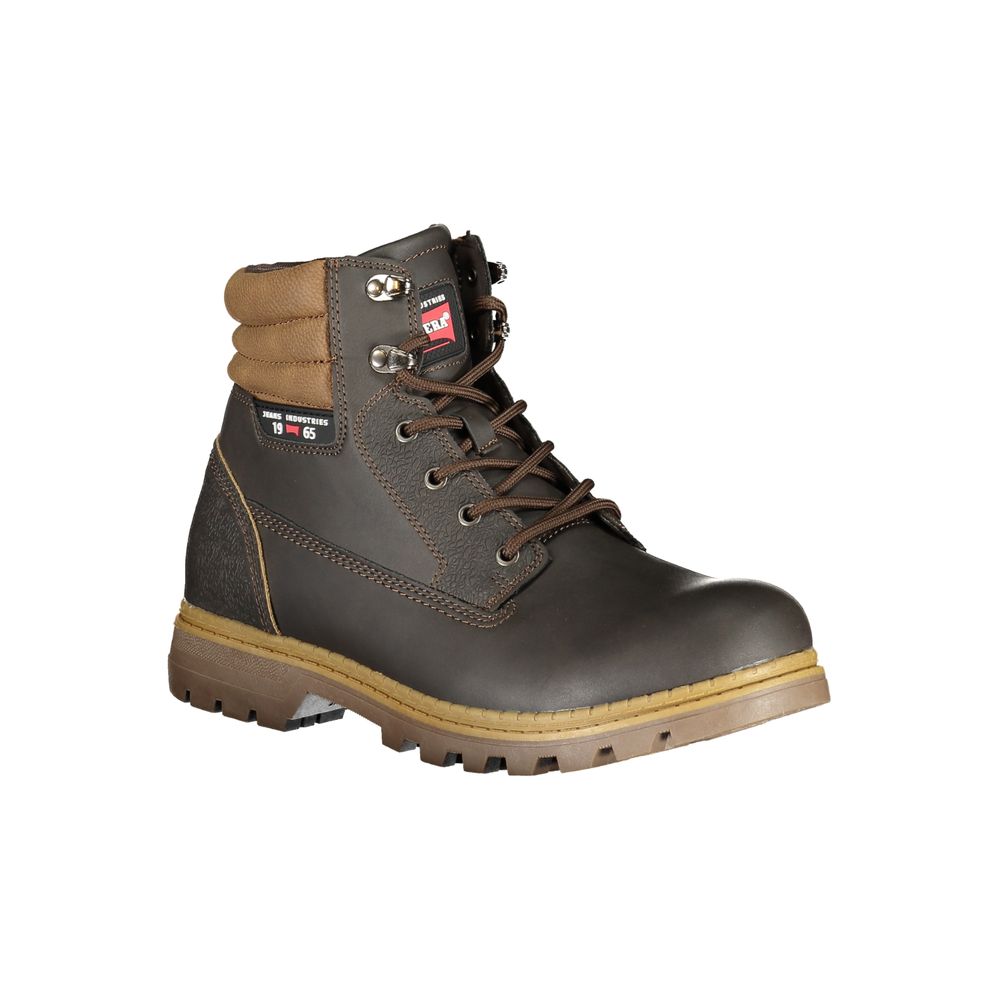 Carrera Elegant Brown Lace-Up Boots with Contrast Details