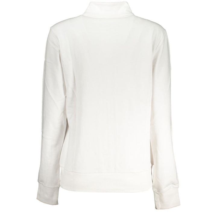 Fila Chic White Long Sleeve Zippered Sweatshirt