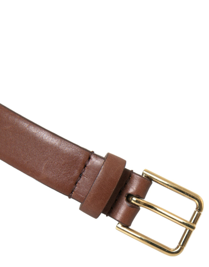 Dolce & Gabbana Elegant Brown Calf Leather Waist Belt