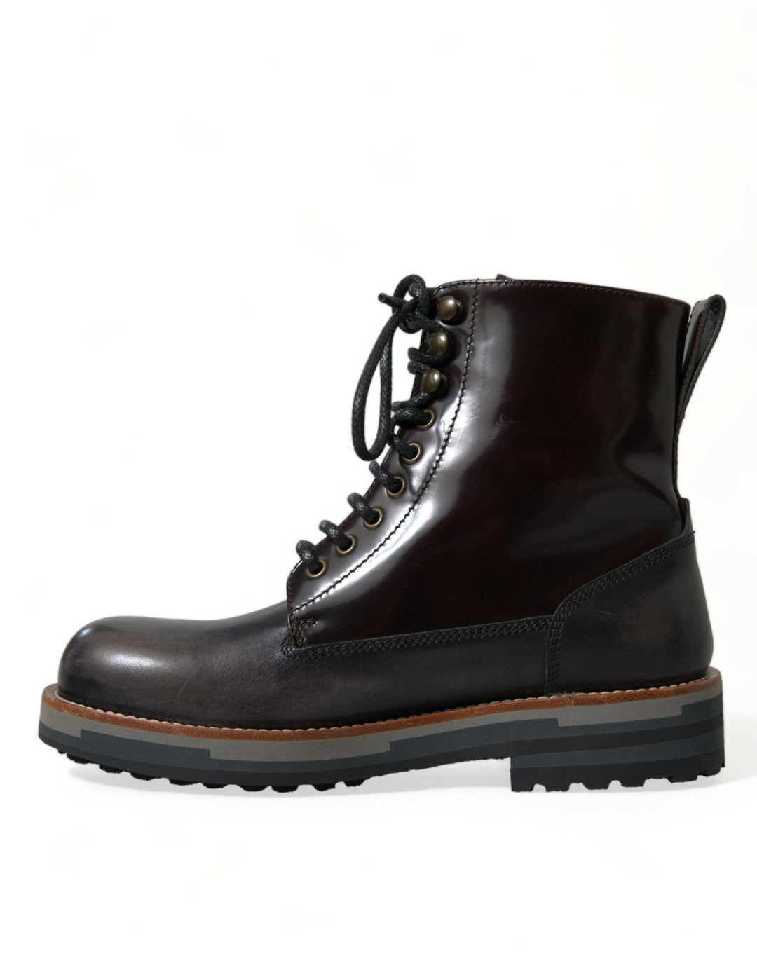 Dolce & Gabbana Chic Bi-Color Leather Mid Calf Boots