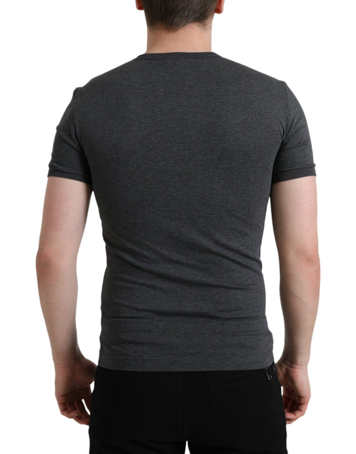 Dolce & Gabbana Elegant Dark Gray Crew Neck Tee