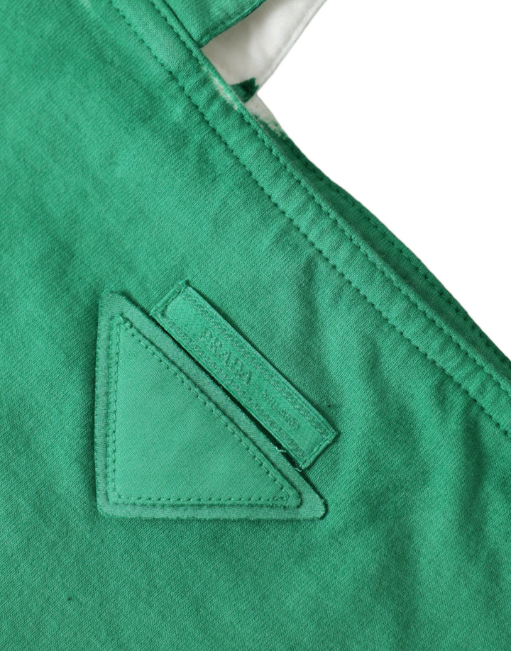 Prada Elegant Green Fabric Tote Bag