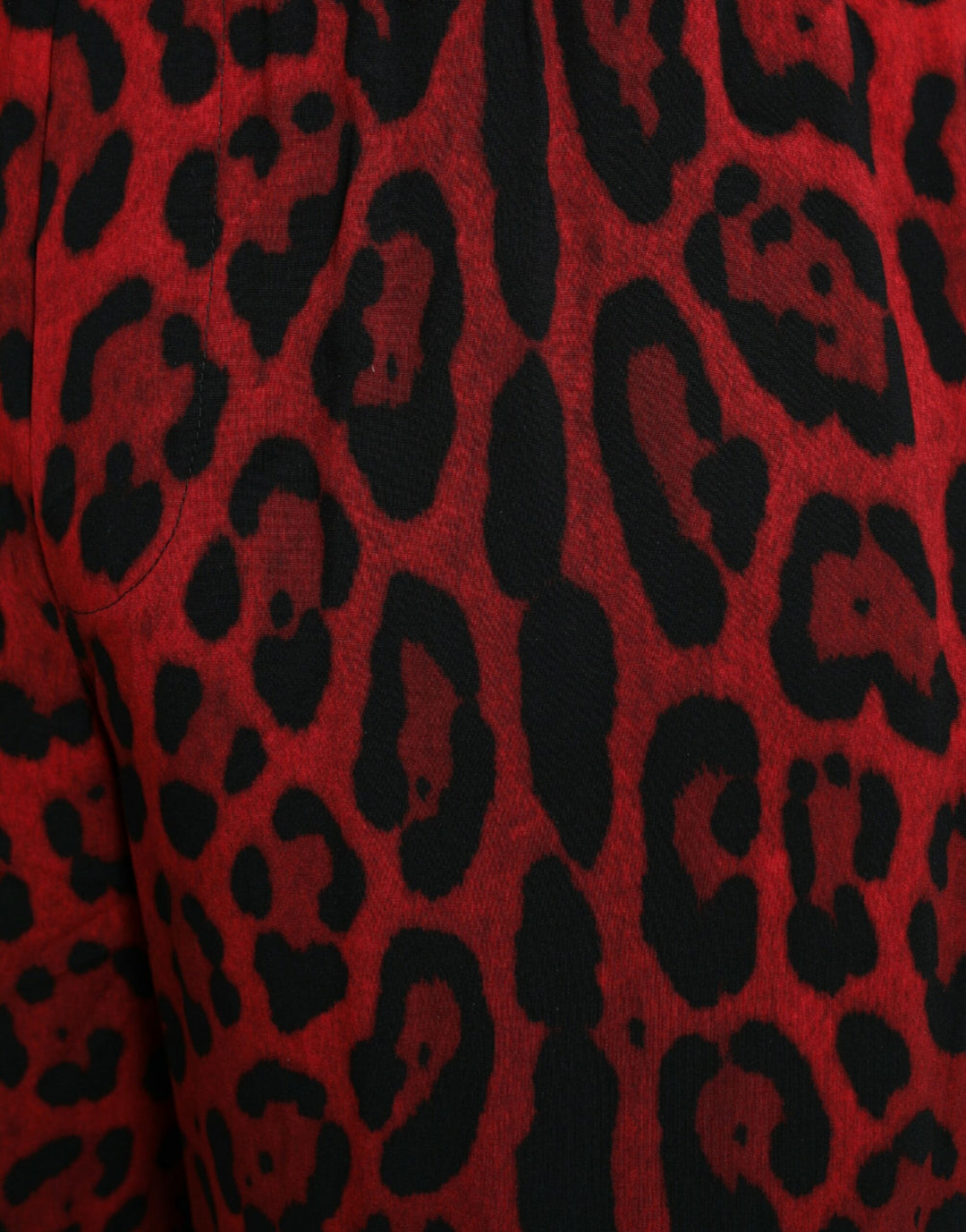 Dolce & Gabbana Red Leopard Print Viscose Bermuda Shorts