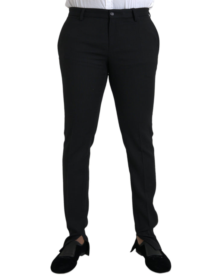 Dolce & Gabbana Black Wool Stretch Men Skinny Pants