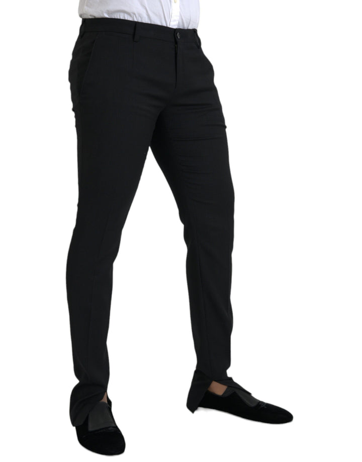 Dolce & Gabbana Black Wool Stretch Men Skinny Pants