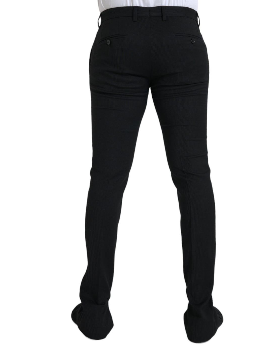 Dolce & Gabbana Black Wool Stretch Men Skinny Pants