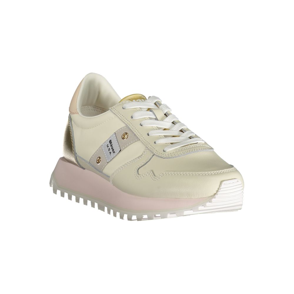 Blauer Beige Polyester Sneaker