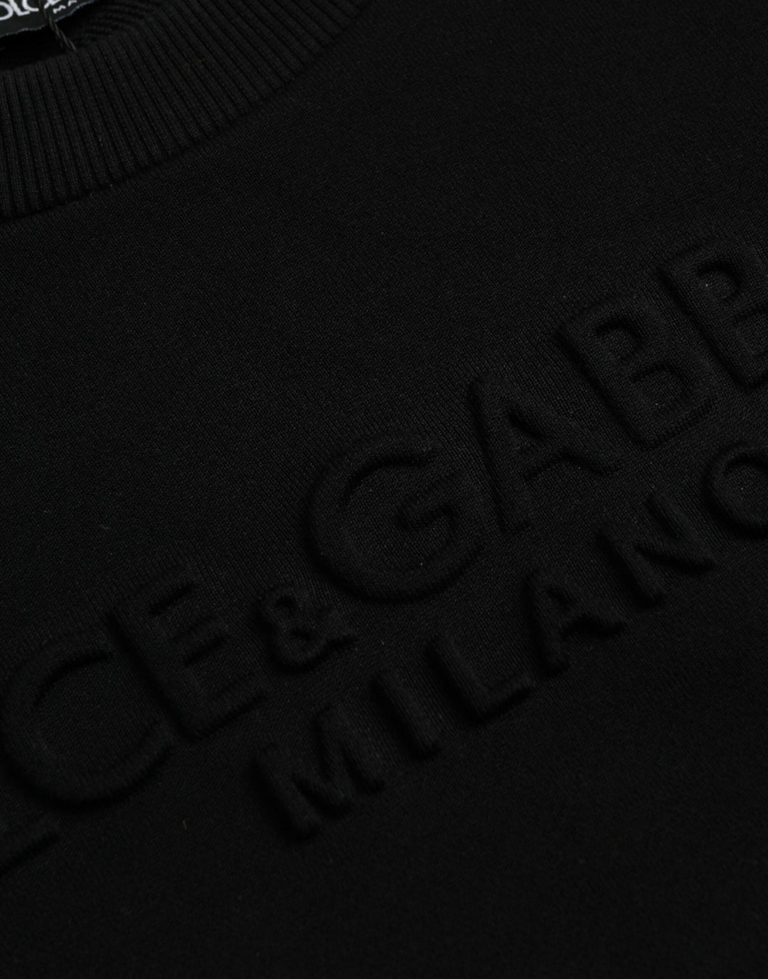 Dolce & Gabbana Black Cotton Long Sleeves Sweatshirt Sweater