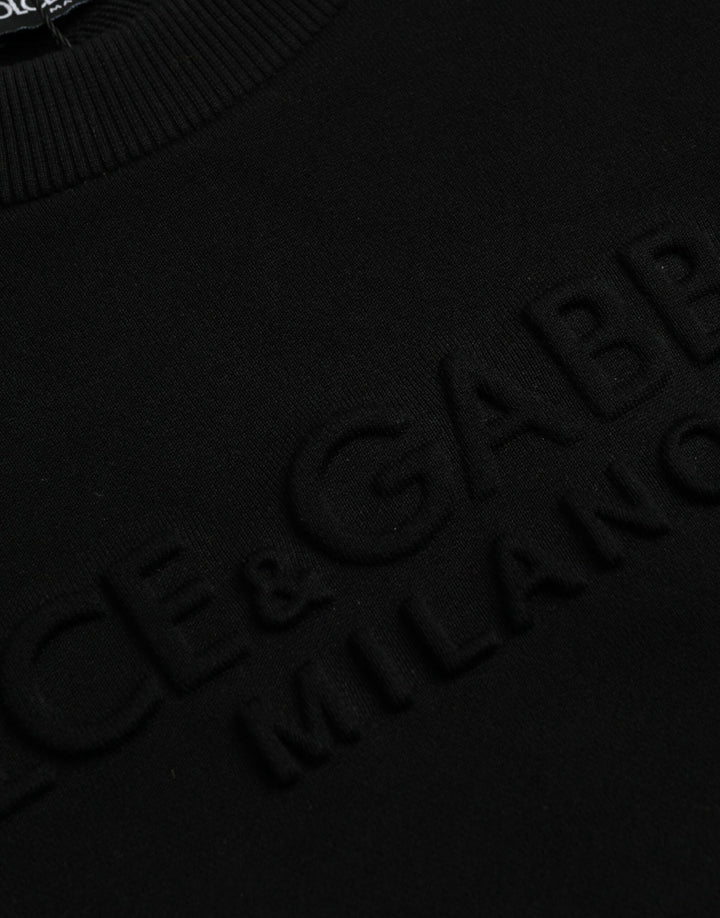 Dolce & Gabbana Black Cotton Long Sleeves Sweatshirt Sweater