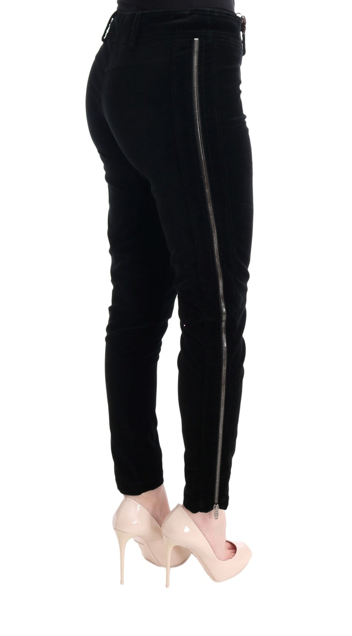 Ermanno Scervino Chic Black Slim Fit Cropped Pants