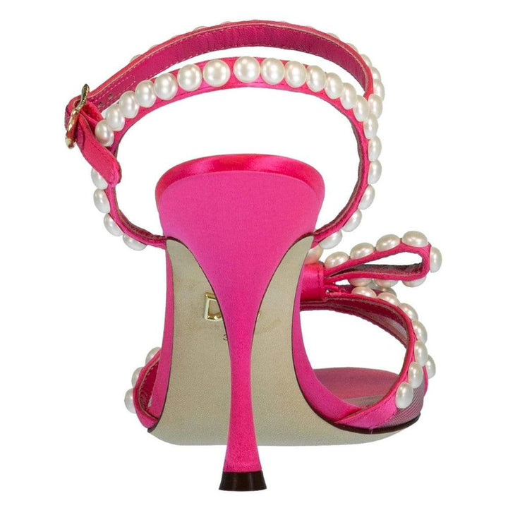 Dolce & Gabbana Elegant Fuchsia Sandals with Pearl Details