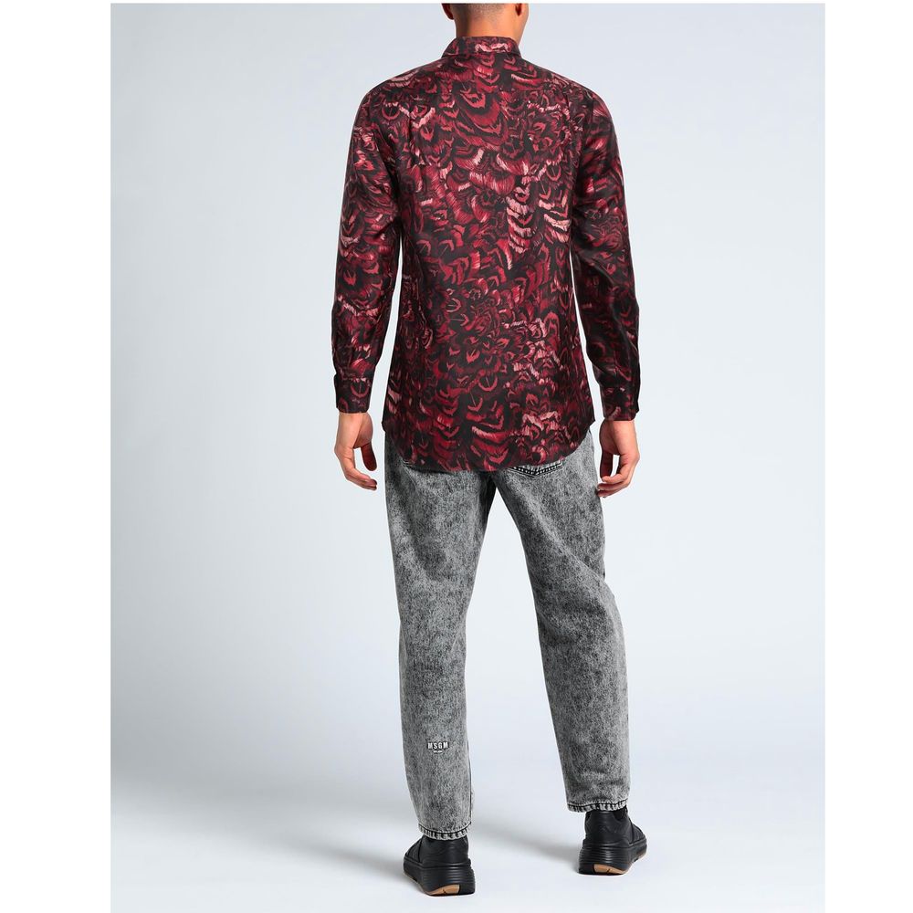 Dolce & Gabbana Red Silk Men Shirt