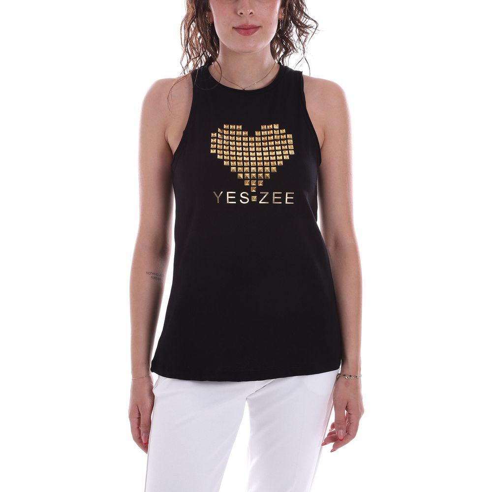 Yes Zee Chic Studded Cotton Tank Top