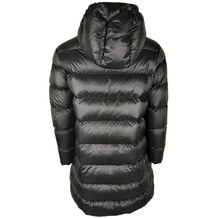 Centogrammi Sleek Black Nylon Down Jacket with Hood