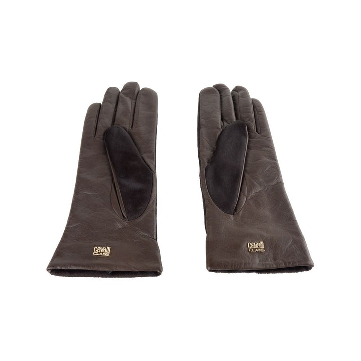 Cavalli Class Brown Lambskin Women Glove