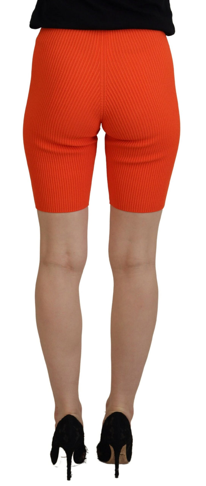 Dsquared² Orange Viscose Mid Waist Slim Fit Bermuda Shorts