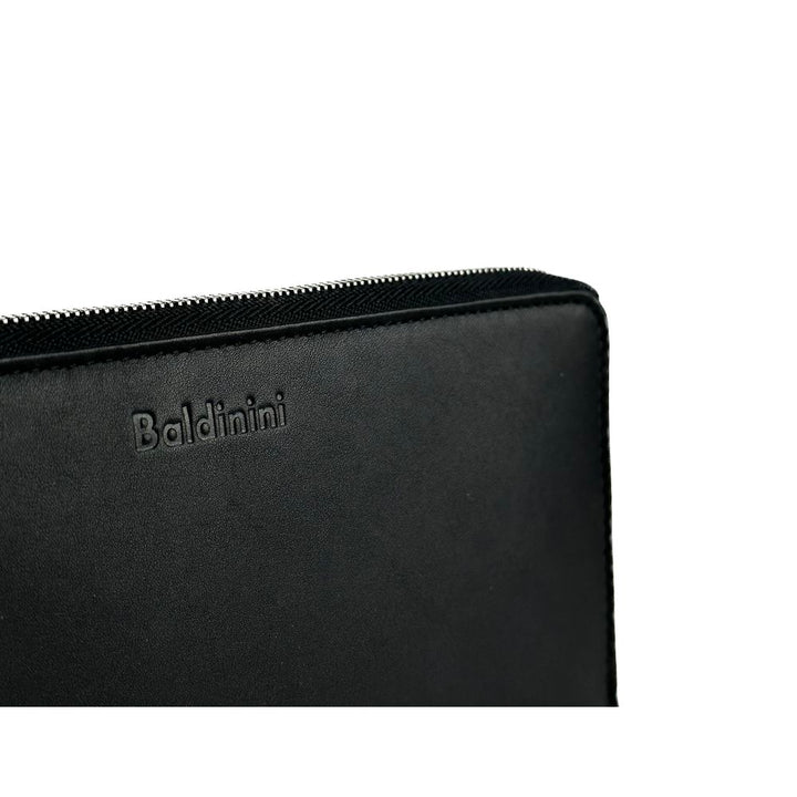 Baldinini Trend Elegant Black Leather Travel Organizer