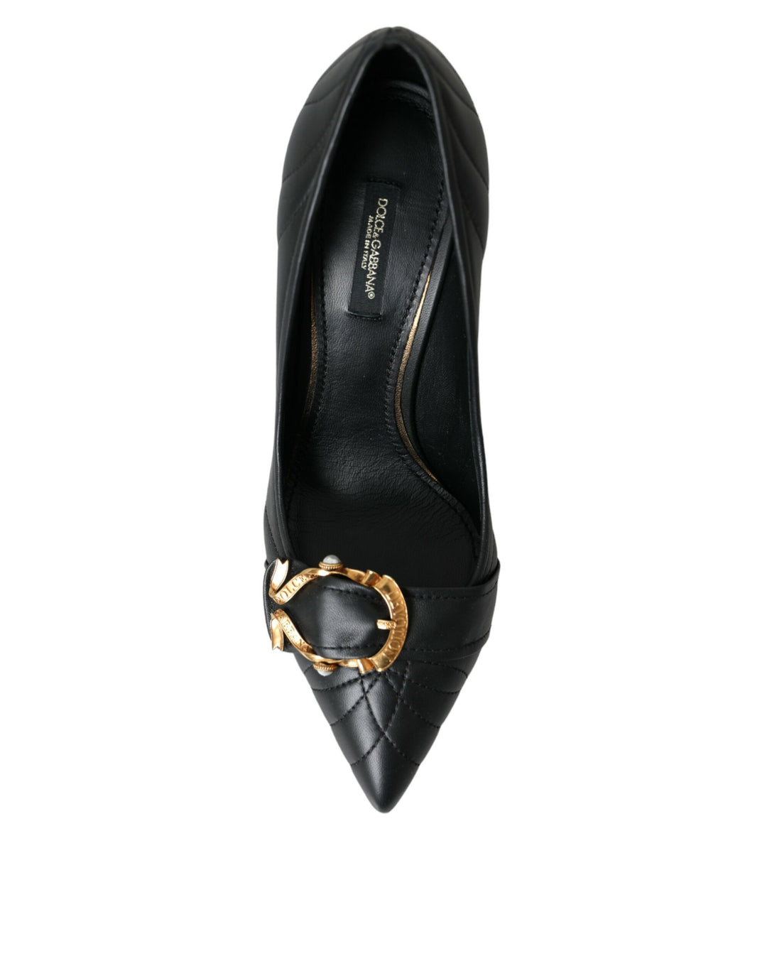 Dolce & Gabbana Black Devotion Leather Heels Pumps Shoes