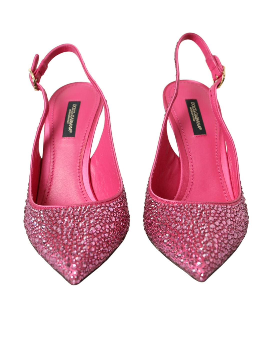 Dolce & Gabbana Pink Slingbacks Crystal Pumps Shoes