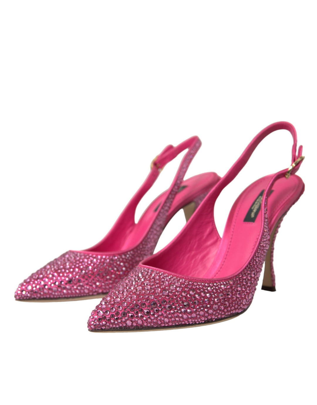 Dolce & Gabbana Pink Slingbacks Crystal Pumps Shoes