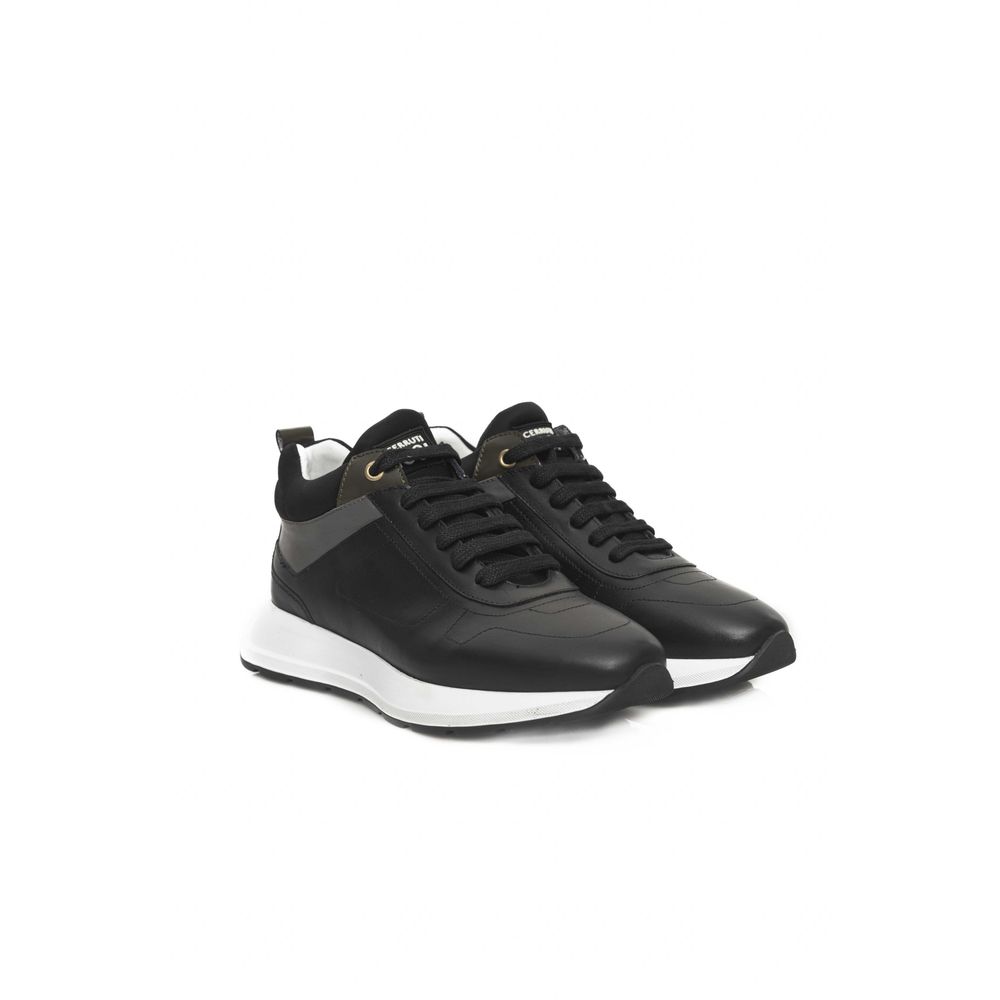 Cerruti 1881 Black Leather Women Sneaker