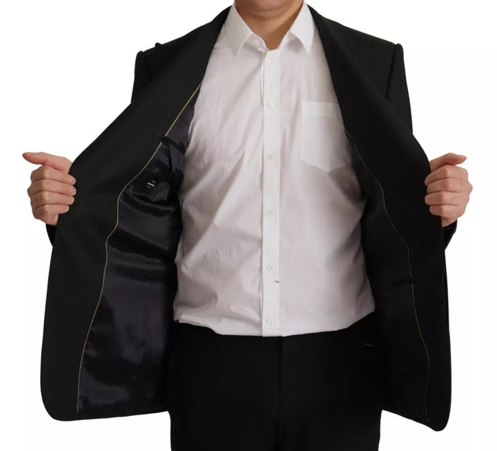 Dolce & Gabbana Black Polyester Single Breasted BlazerJacket