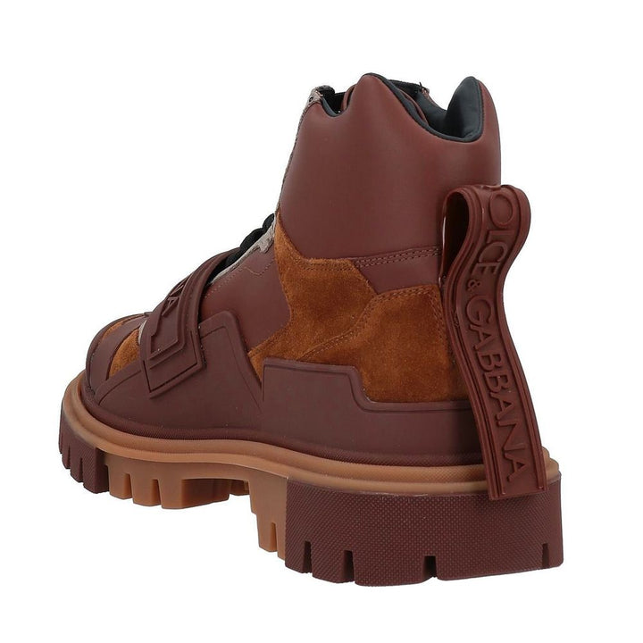 Dolce & Gabbana Brown Leather Di Calfskin Boot