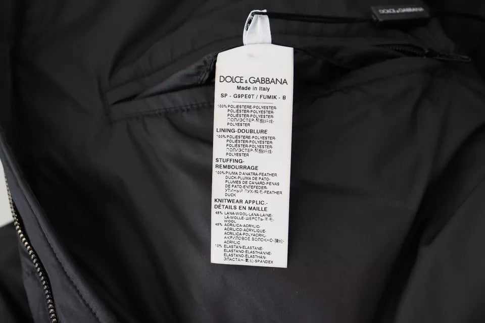 Dolce & Gabbana Black Polyester Hooded Parka Coat Winter Jacket