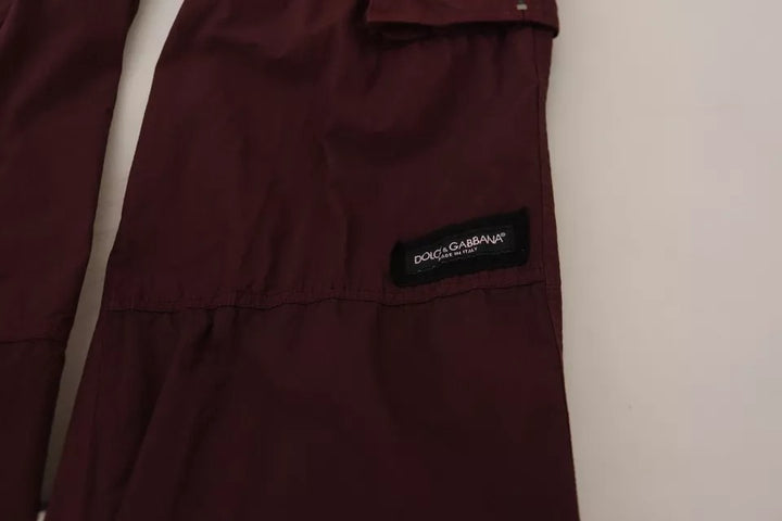 Dolce & Gabbana Bordeaux Cargo Jogger Trouser Cotton Pants