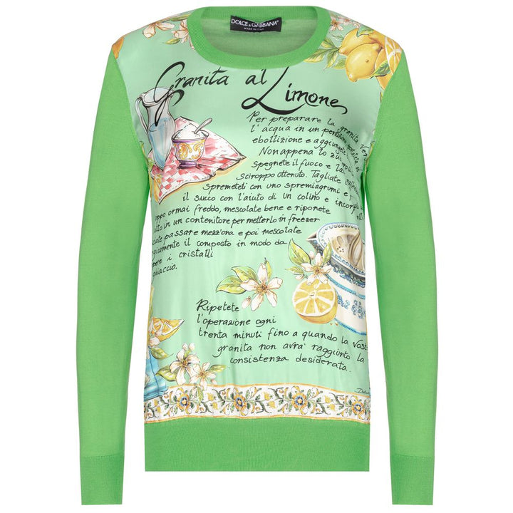 Dolce & Gabbana Green Silk Sweater