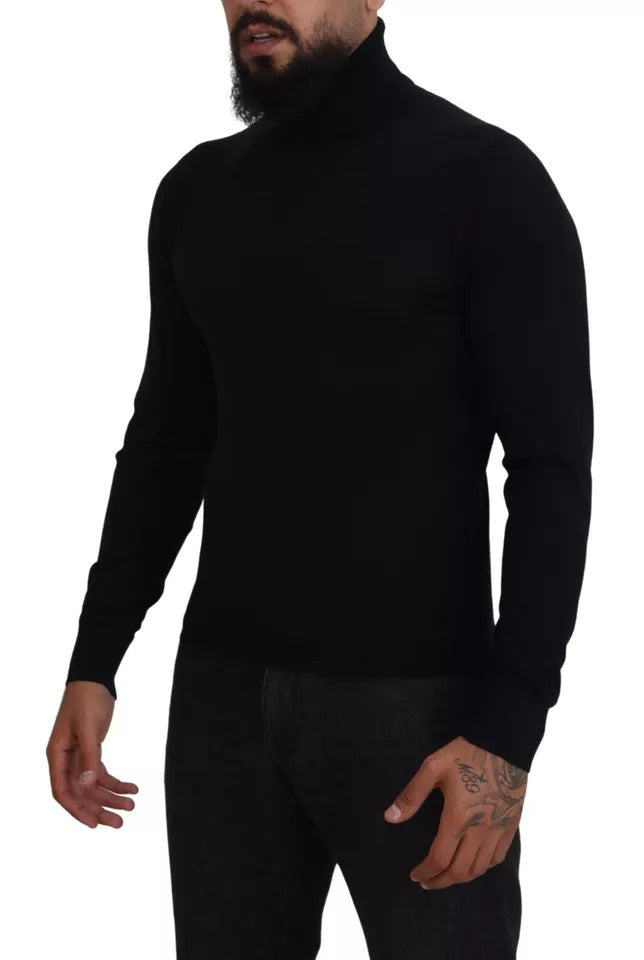 Dolce & Gabbana Black Cashmere Turtleneck Pullover Sweater