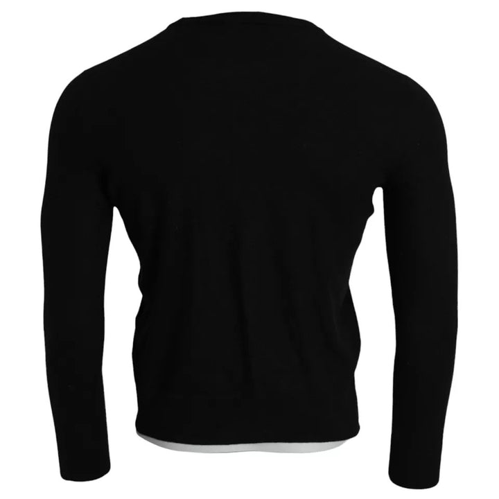 Dolce & Gabbana Black Wool Crew Neck Pullover Men Sweater