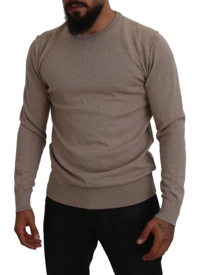 Dolce & Gabbana Brown Virgin Wool Crew Neck Pullover Sweater