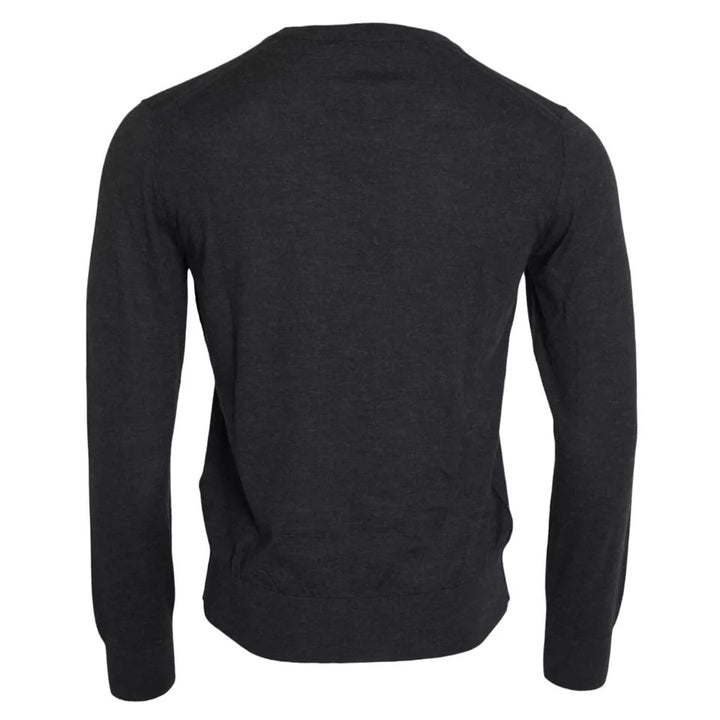 Dolce & Gabbana Dark Gray Cashmere Crewneck Pullover Sweater