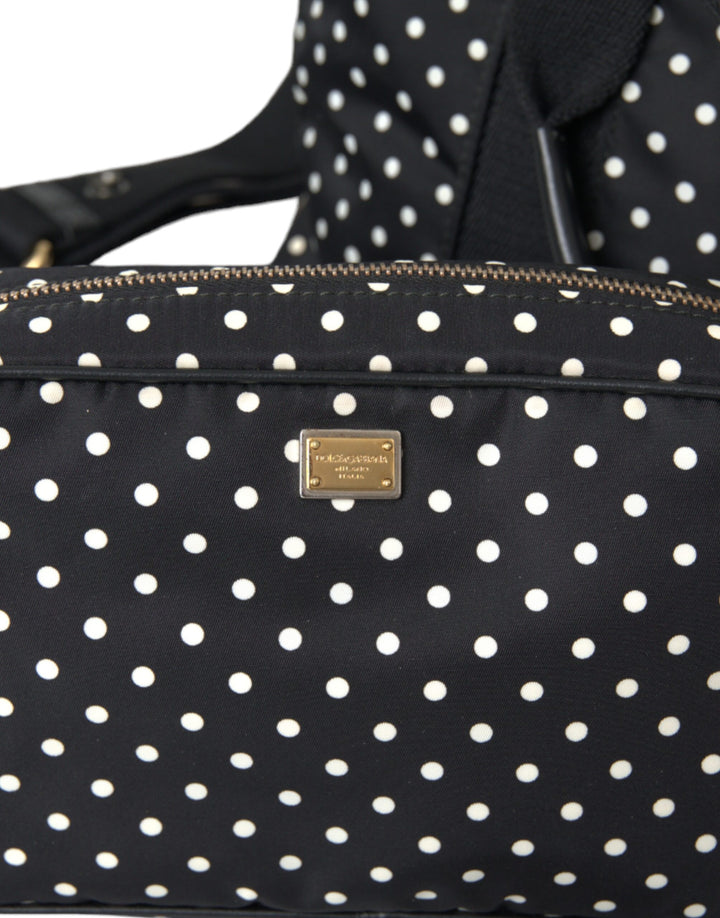 Dolce & Gabbana Black Polka Dot Changing Mat Baby Duffle Bag